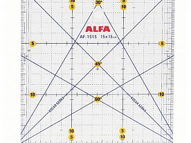 Линейка для пэчворка ALFA AF-1515 15 х 15 см