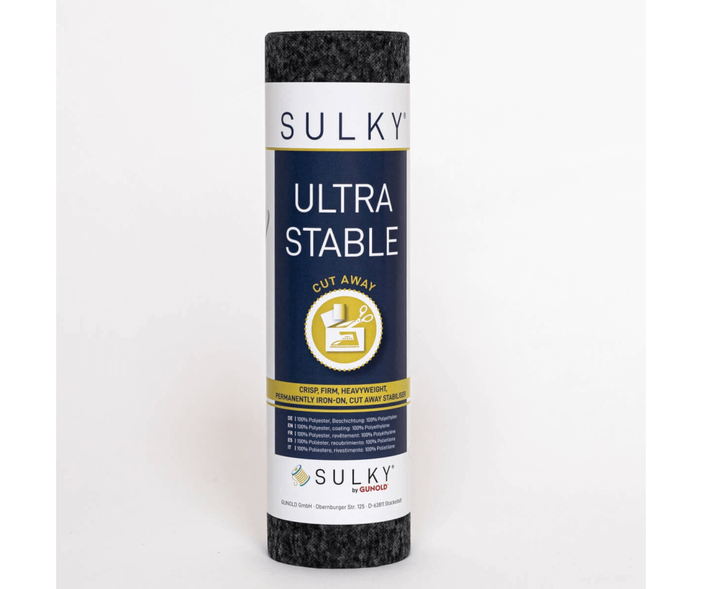 Клеевой флизелин для шевронов, черный, Gunold SULKY ULTRA STABLE, 25 см х 5 м