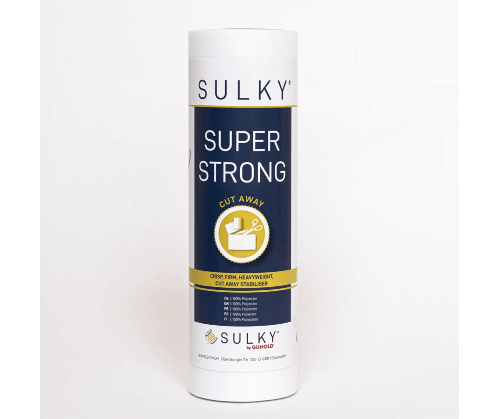 Плотный неклеевой отрезной флизелин, белый, Gunold SULKY SUPER STRONG, 25 см х 5 м