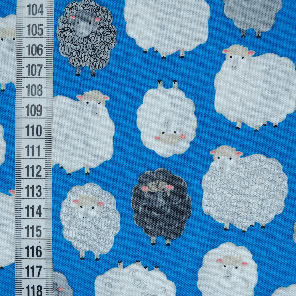 Ткань хлопок для пэчворка для одежды синий, животные, Windham Fabrics (арт. 51861-1)