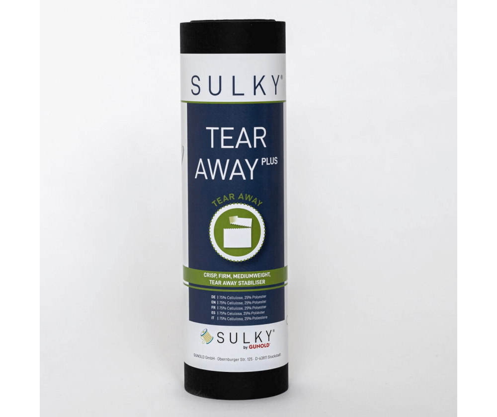 Неклеевой отрывной флизелин, черный, Gunold SULKY TEAR AWAY PLUS, 25 см х 10 м