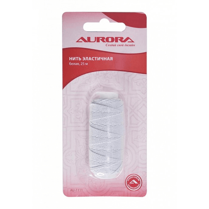 Нить эластичная Aurora (резинка) AU-1111 White 25 м