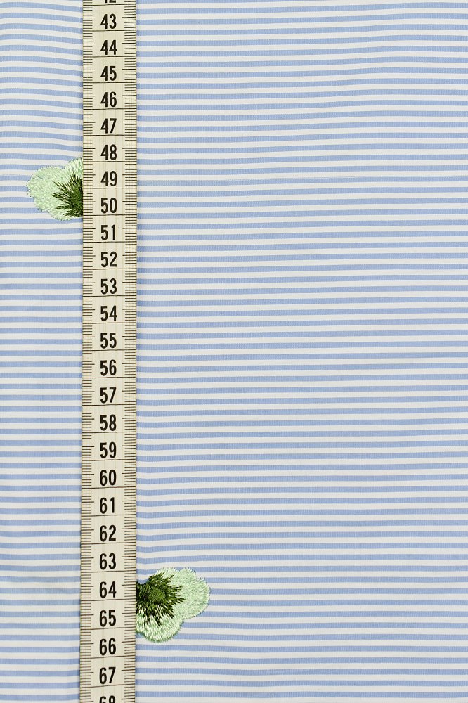Ткань хлопок  голубой, мелкий цветочек полоски, ALFA C (арт. 232871-1)