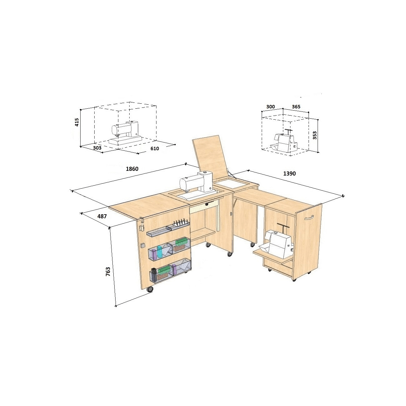 Стол швейный Комфорт-3L: цена, характеристики, фото | Купить мебель для  швейного оборудования с доставкой по Москве, СПб и всей России