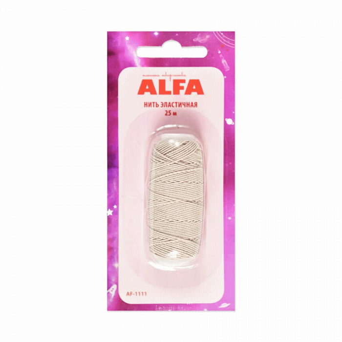 Нить эластичная Alfa (резинка) AF-1111 Beige 25 м