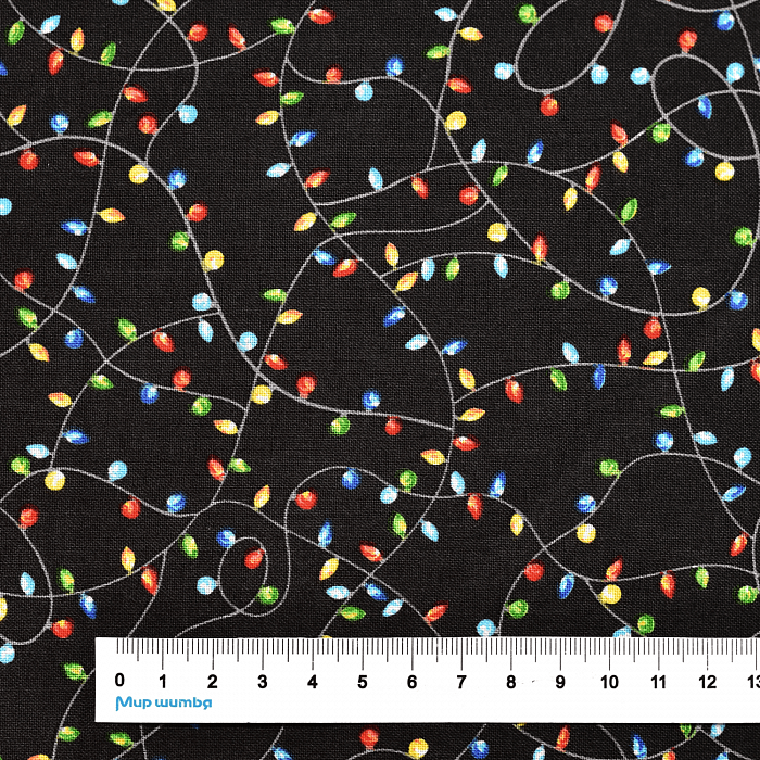 Ткань хлопок для пэчворка для одежды черный, новый год, Windham Fabrics (арт. 52600D-4)