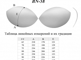 Чашечки без уступа с равномерным наполнением арт. BN-58.16 размер 70 черный