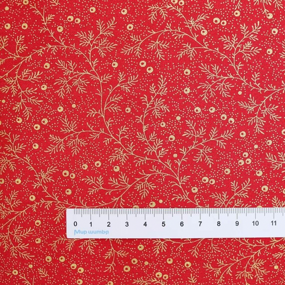 Ткань хлопок для пэчворка для одежды красный, цветы новый год, Windham Fabrics (арт. 53003M-5)